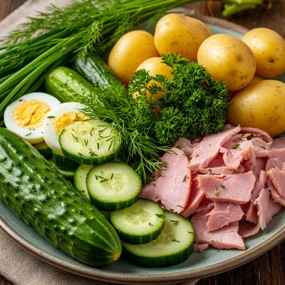 Фотография Набор для окрошки с ветчиной и яйцами большой купить в магазине Афлора