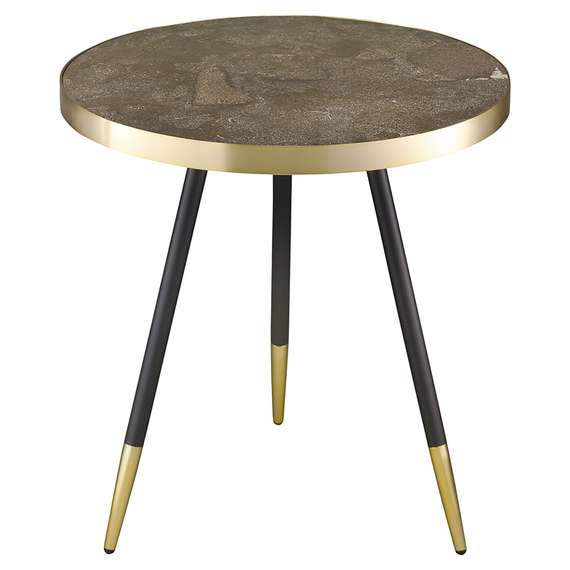 Журнальный столик Hedda Ø55 см, мрамор/матовое золото