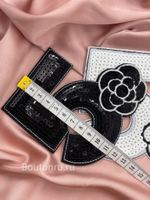 Нашивка Шан. в пайетках черная "Пятерка с цветочком"