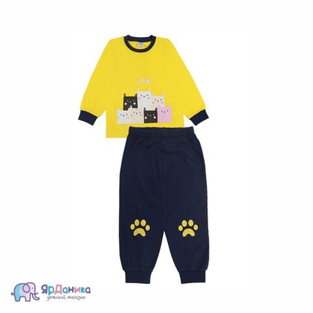 Пижама Bonito желтая "Любопытные кошки"