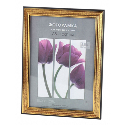 Фоторамка Interior Office 2 серия 286/ 10х15 золото пластиковая