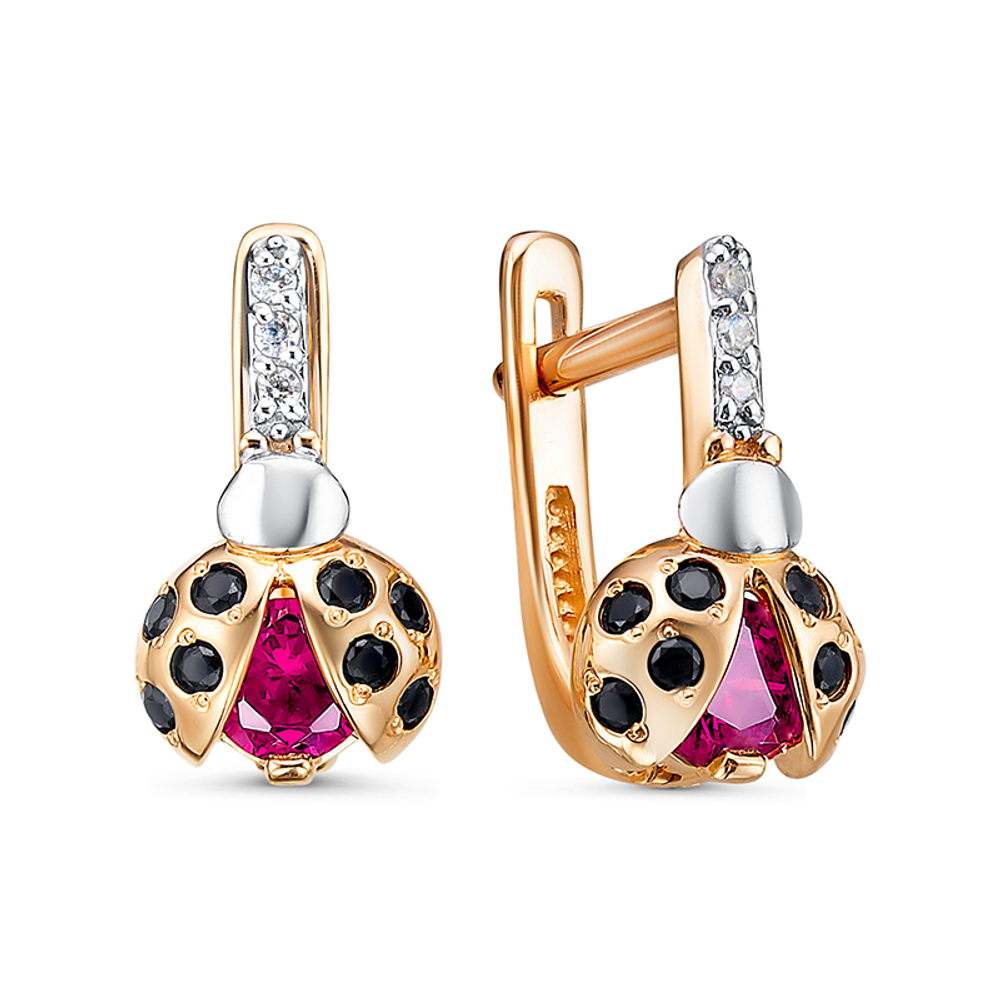 Серьги из золота 585 пробы с Фианит