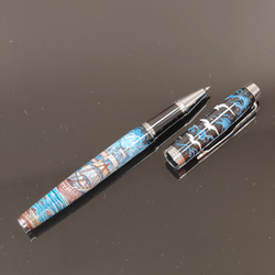 Ручка с колпачком с ручной росписью Палех "Парусник"