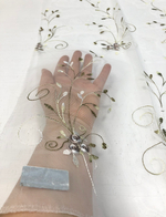 Тюль сетка с вышивкой розами Laime арт. Розуэлл DM8502 col. 08 (высота 290 см, Турция)