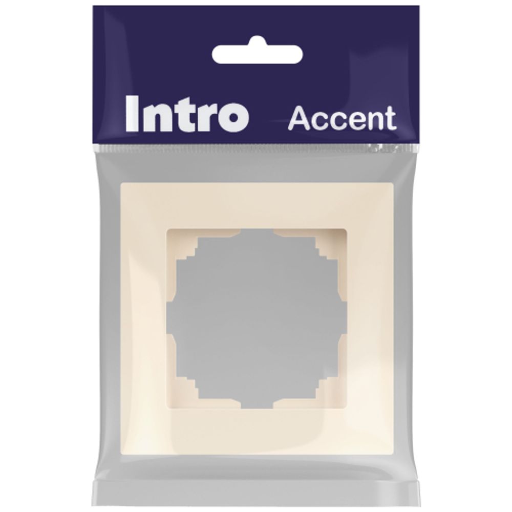 Рамка для розеток и выключателей Intro Accent 6-501-02 на 1 пост, СУ, слоновая кость