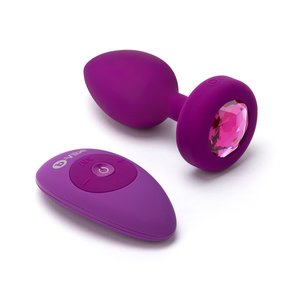 b-Vibe Vibrating Jewel Plug S/M - Анальная пробка с вибрацией