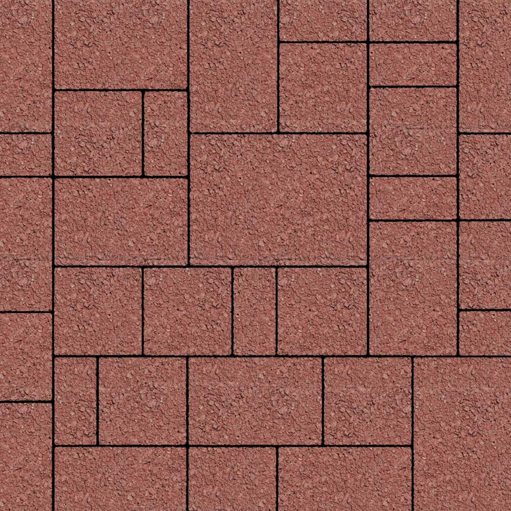 Тротуарная плитка МЮНХЕН - Гранит Красный, комплект из 4 видов плит