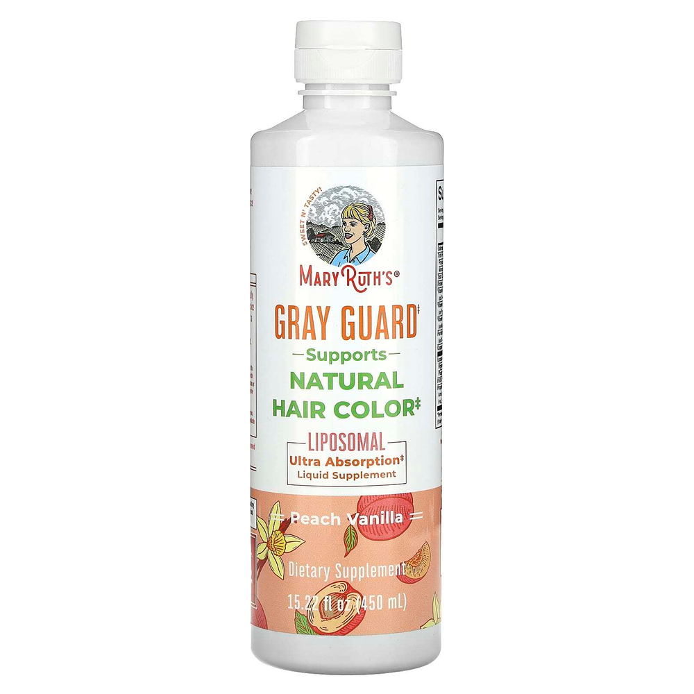 MaryRuth's, Gray Guard, липосомальный продукт, персик и ваниль, 450 мл (15,22 жидк. унции)