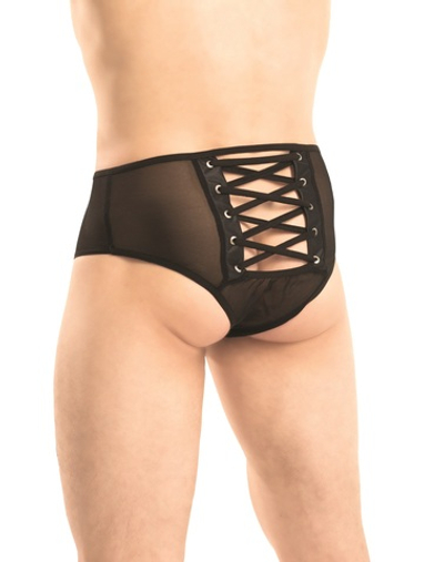 Трусы мужские со шнуровкой сзади FlirtOn черные 46-48