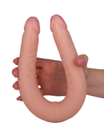 Двусторонний фаллоимитатор из неоскин - 42,5 см. (Цвет: телесный)