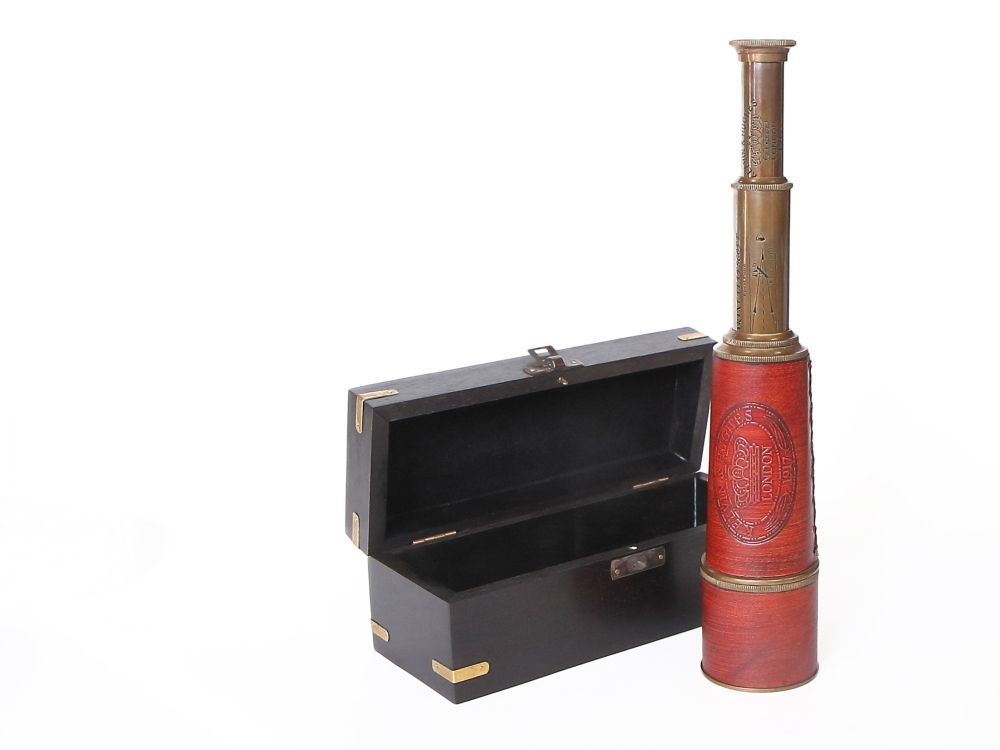 Nautical Подзорная труба в деревянном футляре