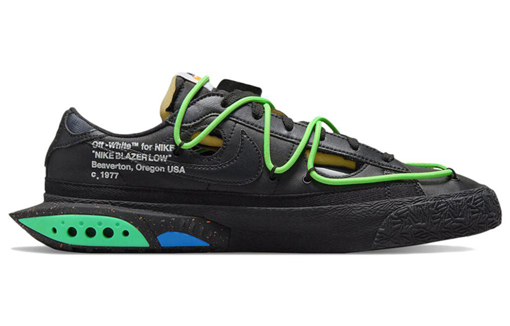 Кроссовки Off-White X Nike Blazer Low 77 "Black And Electro Green"