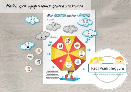 Набор для оформления уголка психолога "Эмоции подобны облакам"