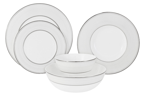 Обеденный сервиз 21 предмет на 6 персон Anna Lafarg Emily Жемчуг