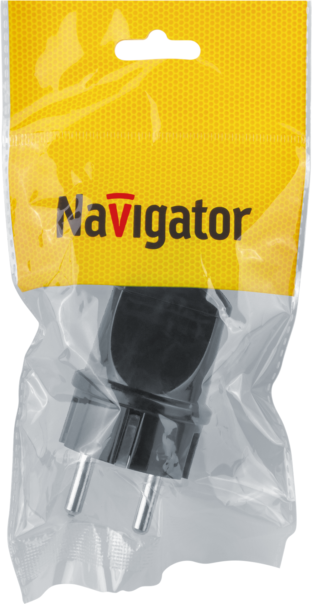 Вилка Navigator 61 360 NCA-PL02-16A-E-BL прямая с/з черная