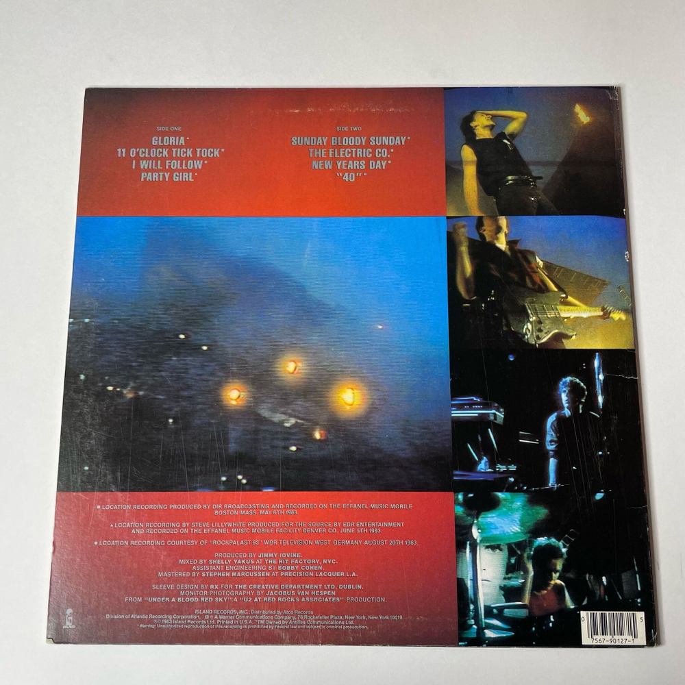 Винтажная виниловая пластинка LP U2 Live Under A Blood Red Sky (USA 1983)