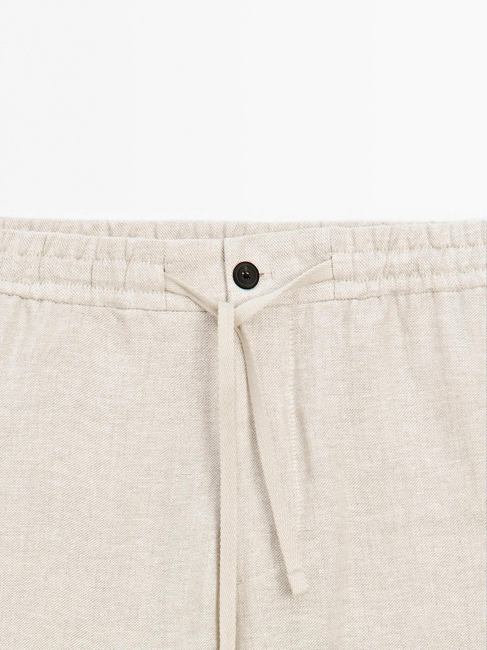 Massimo Dutti Льняные брюки total look, кремовый