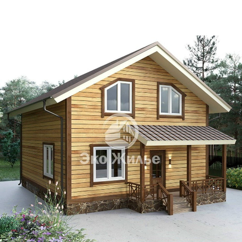 Проект Дом Солнечный Д100 м2 2х этажный Д-22