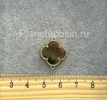 Разделители люкс (Корея) четырехлистник с натуральным камнем 0089