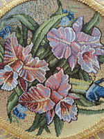 Набор декоративных гобеленовых салфеток "Орхидея" (1 шт 40х60 см +6 шт d 20см.)