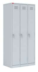 Трехсекционный металлический шкаф для одежды ШРМ-33