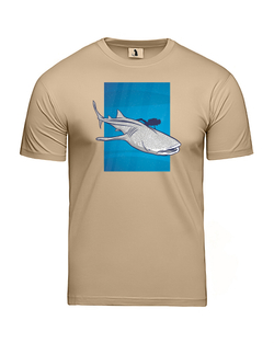 Футболка Китовая акула мужская бежевая