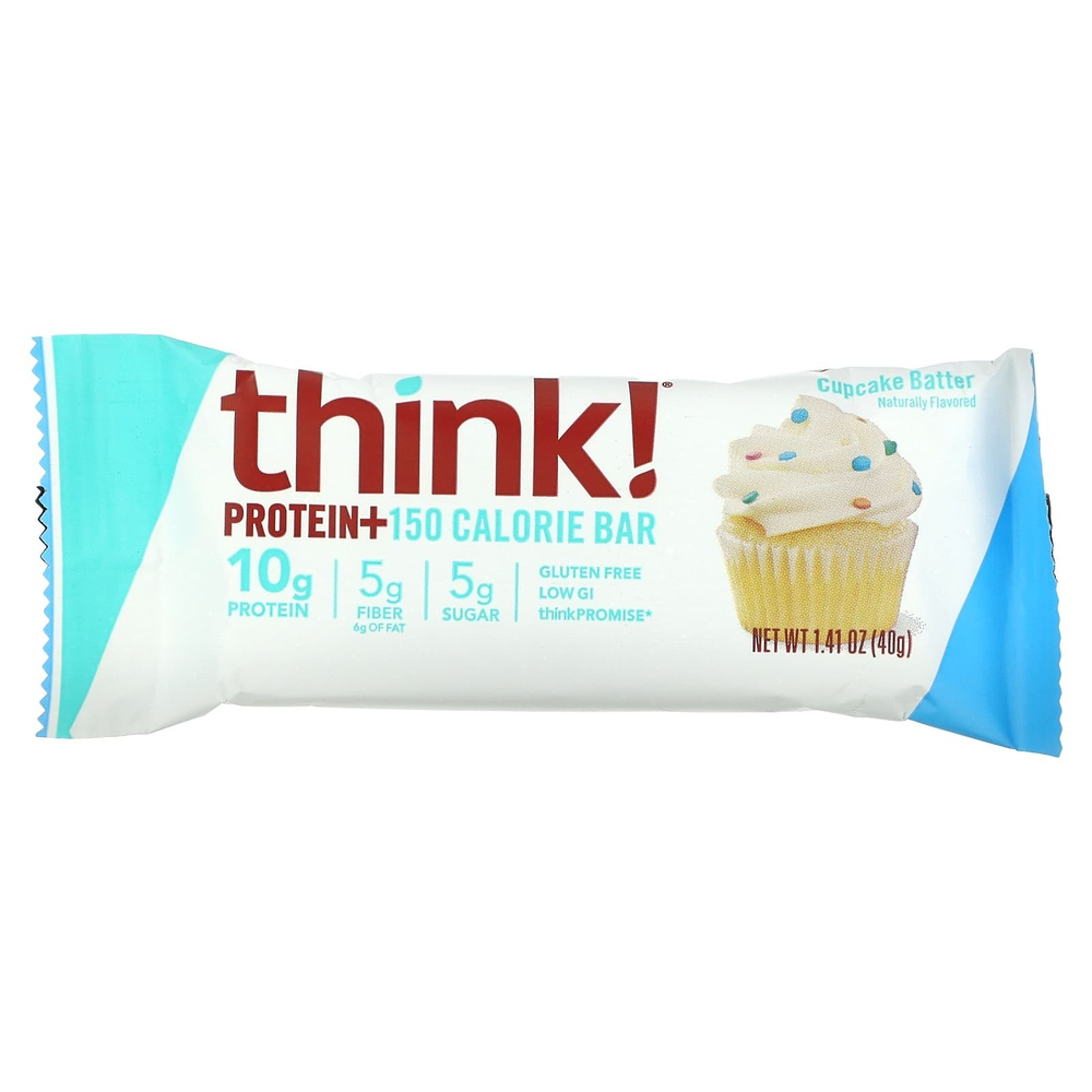 Think !, Snack Protein Bar, тесто для кексов, 10 батончиков, 40 г (1,41 унции) каждый