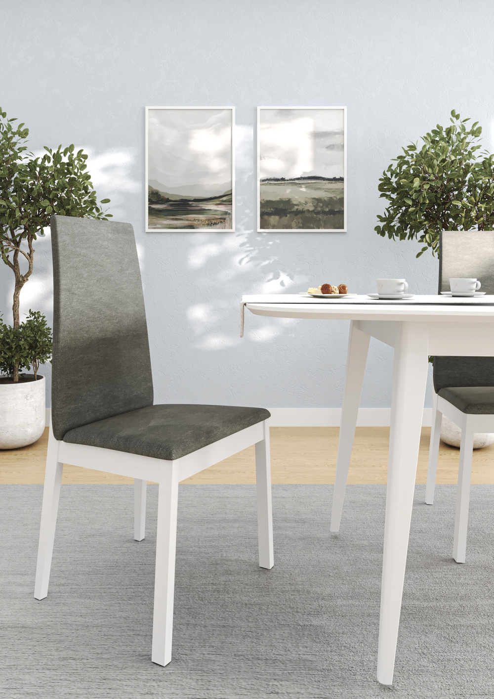 Toscana 1 стул, белый матовый + тк. № 234