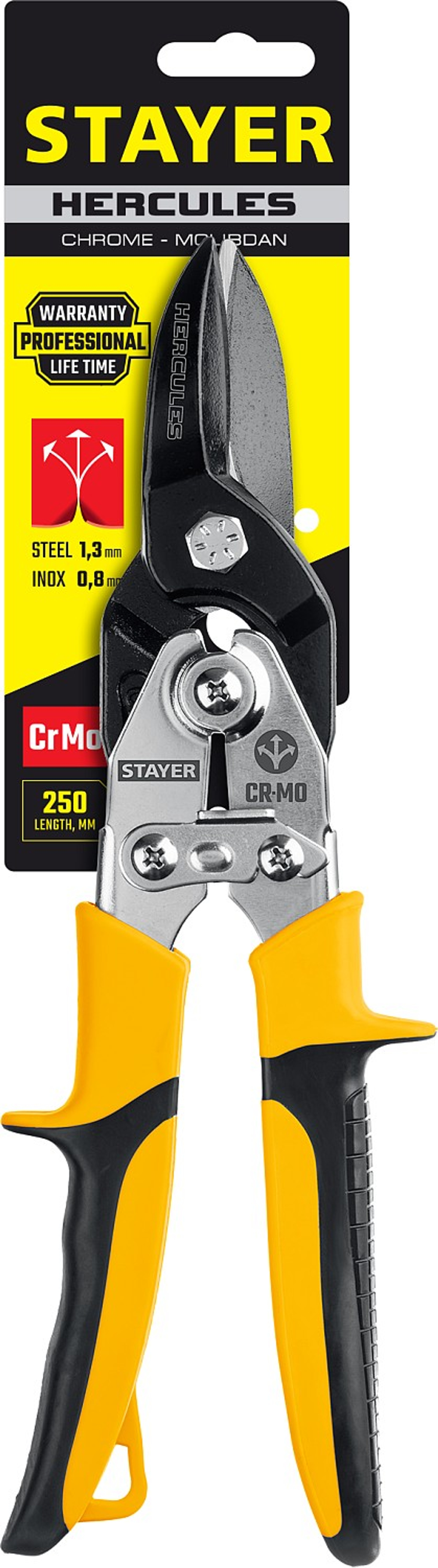 STAYER Hercules, 250 мм, прямые ножницы по металлу, Professional (2320)