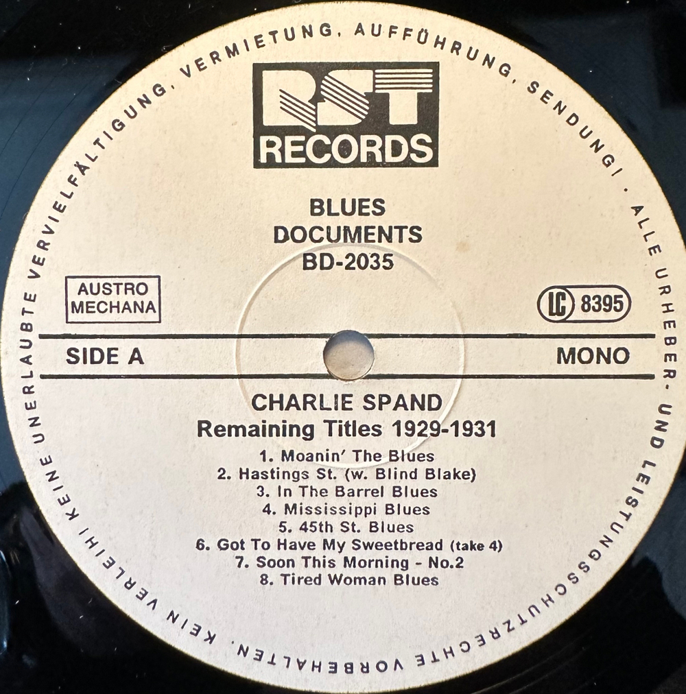 Charlie Spand - (1929-1940) The Remaining Titles (Австрия 1988г.)