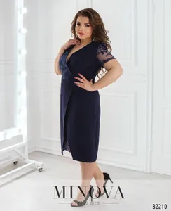 Платье 358-1-синий Minova
