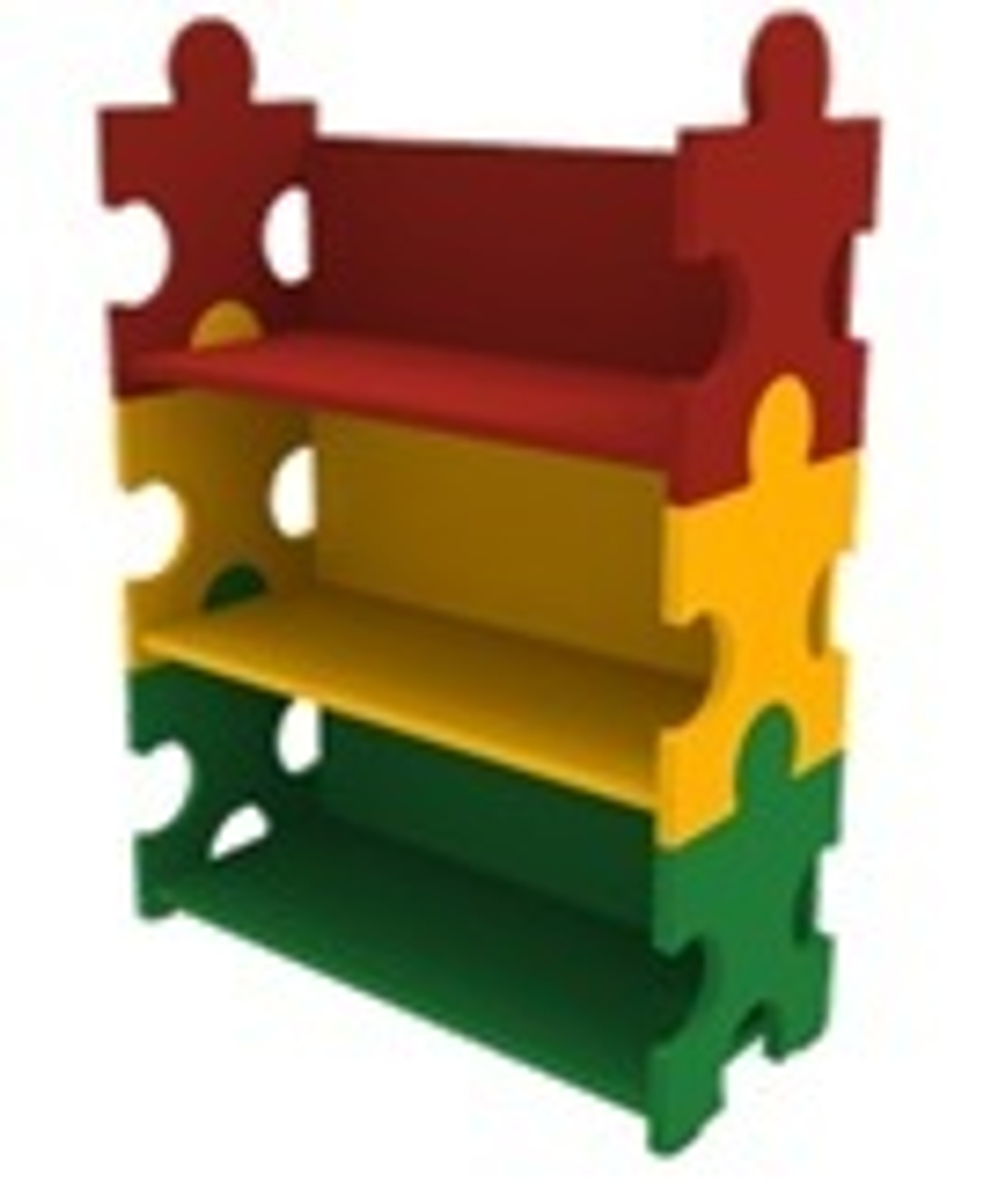 Полка-стеллаж "Пазл" для детского сада