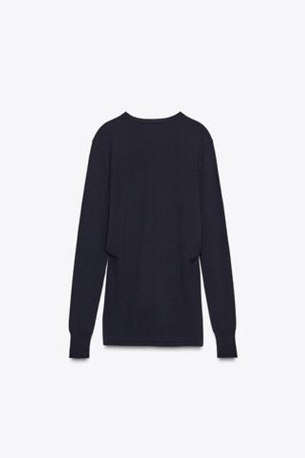ZARA ОДНОТОННЫЙ ДЖЕМПЕР С УЗЛОМ, МОРСКОЙ СИНИЙ