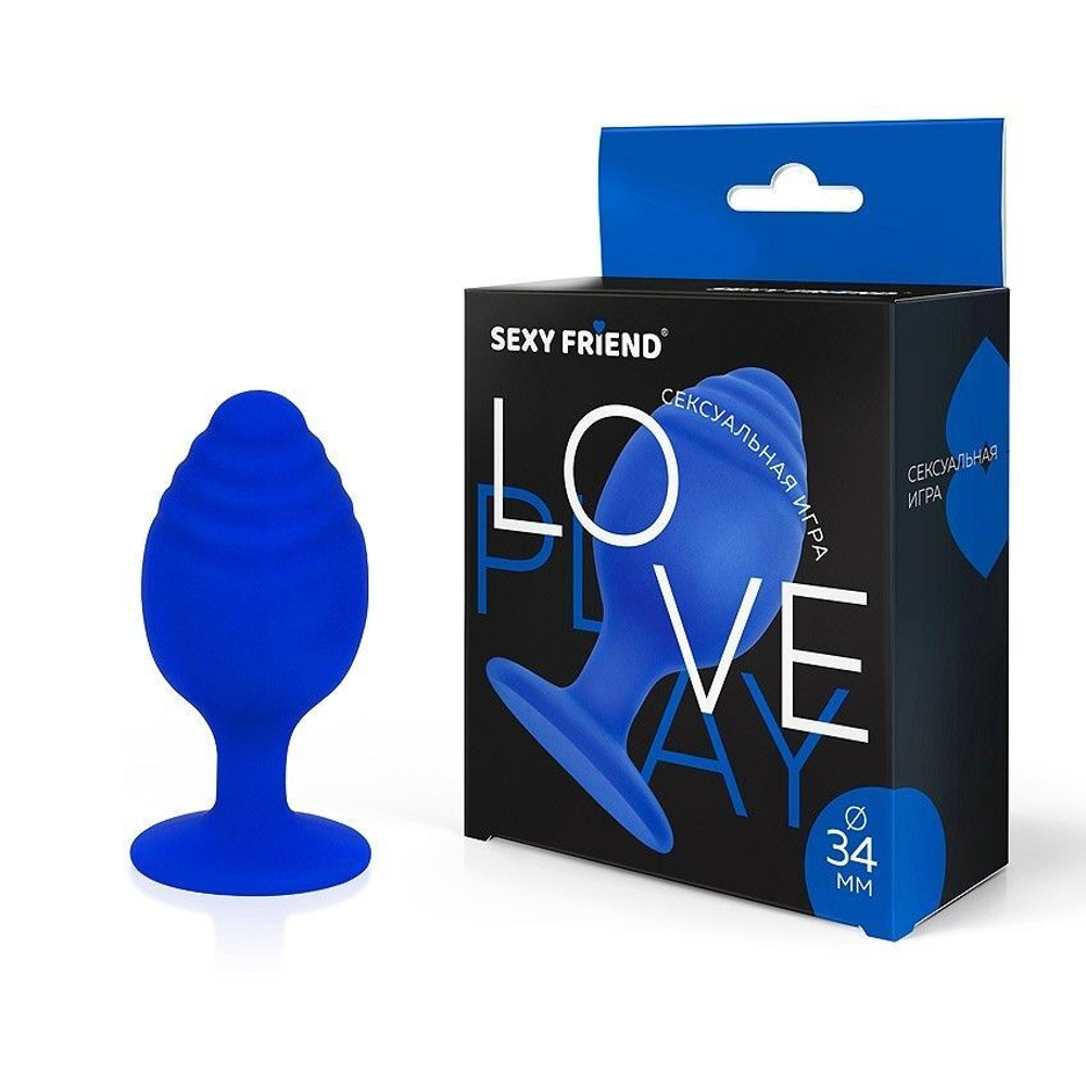 Синяя силиконовая анальная втулка - 7 см. (Цвет: синий)