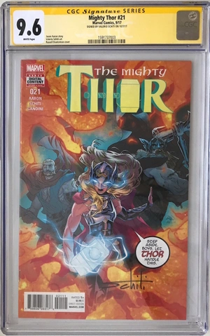 CGC The Mighty Thor #21. Автограф  Валерио Скити. Состояние 9,6 (уценка)