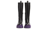 Bottega Veneta Tire Platform Knee high Boots Women"s Black Purple