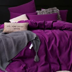 Комплект постельного белья Однотонный Сатин «Королевская ночь»