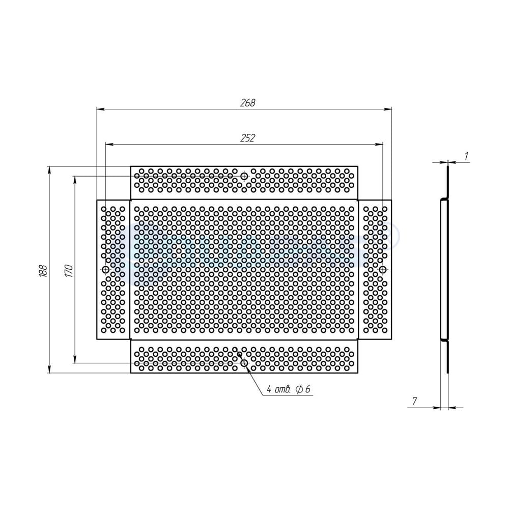 СК.02.2/1 Защитная сетка с перфорацией для стандартных скиммеров на 2" AISI-316