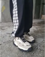 Брюки БИЧ с клетчатой вставкой Черные