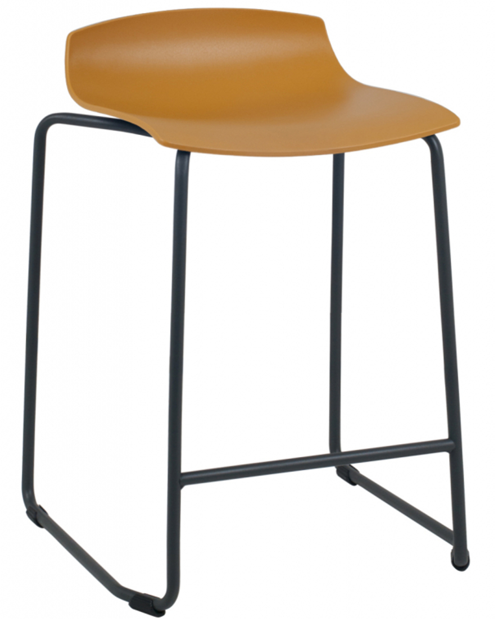 Табурет пластиковый полубарный Papatya X-Treme Sled Pro, черный, темно-желтый