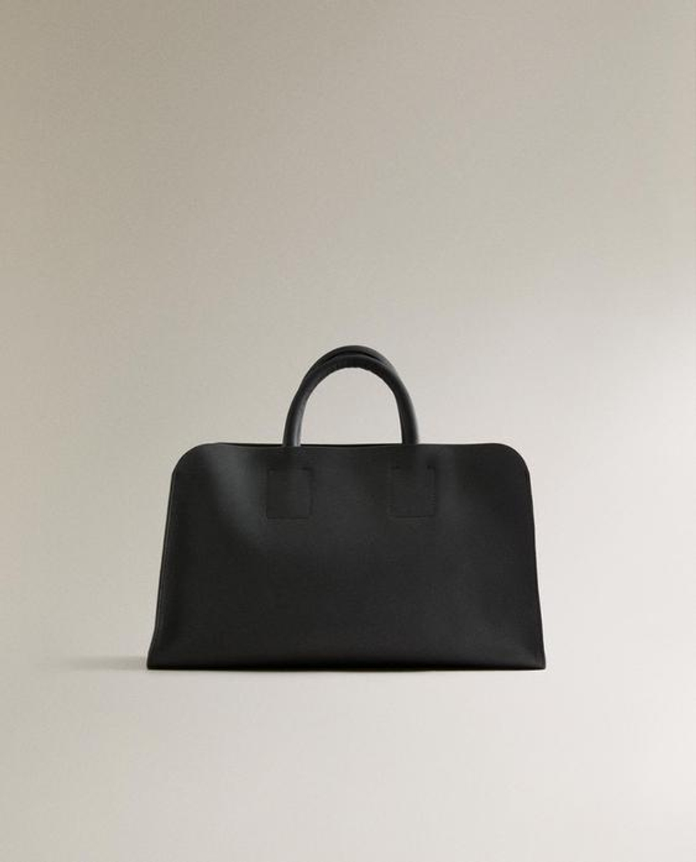 ZARA HOME КОЖАНАЯ МИНИ-СУМКА-ТОУТ, ЧЕРНЫЙ