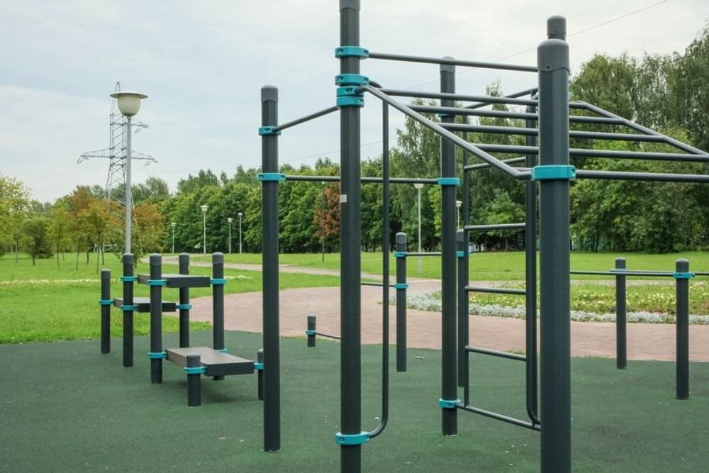 Рукоход в подъем, шведская стенка, 3 турника и вертикальные поручни для колясочников