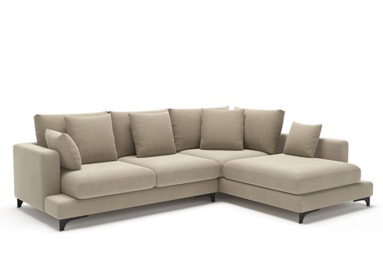 Oscar диван малый с терминальным углом рогожка бежевый