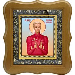 Екатерина Петроградская (Арская) мученица. Икона на холсте. В киоте 10 х 12 см.