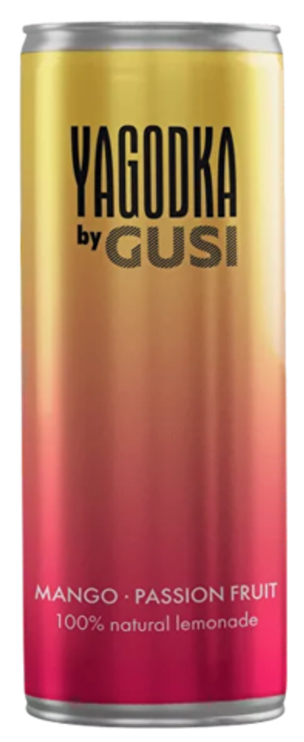 Газированный напиток Гуси Ягодка Манго, Пэшн Фрут / Gusi Yagodka Mango, Passion Fruit 0.33 - банка