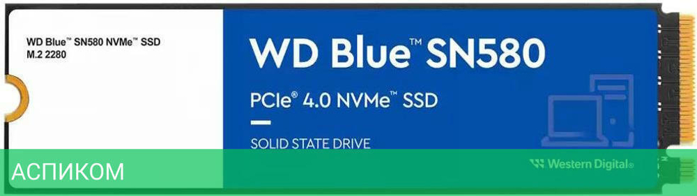 SSD диск WD Blue SN580 250GB (WDS250G3B0E)