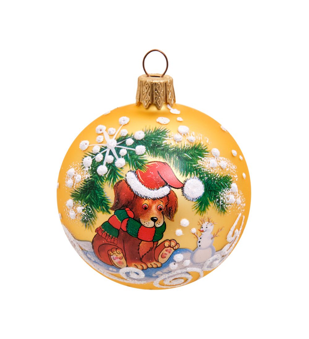 НФШ-1527/2 Ел.украшение Шар «Собачка» 65 мм