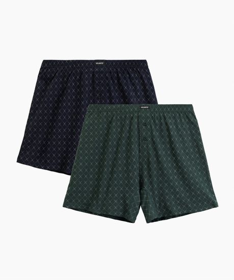 Трусы (2 шт) мужские семейные Atlantic 2MBX-077, хлопок, темно-синий + зеленый