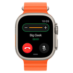 Часы Apple Watch Ultra 2, 49 мм, титан светлого цвета, ремешок Ocean оранжевого цвета (2023)