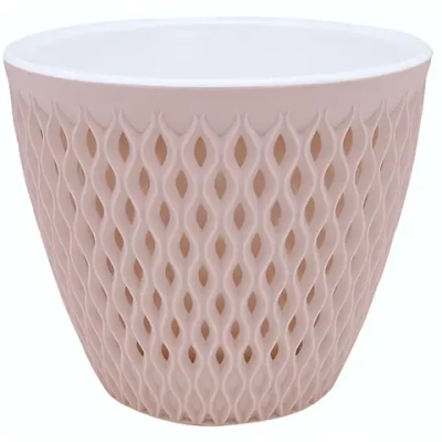 Кашпо для цветов пластиковое 3л d-17,1см «Версаль» Пудровый